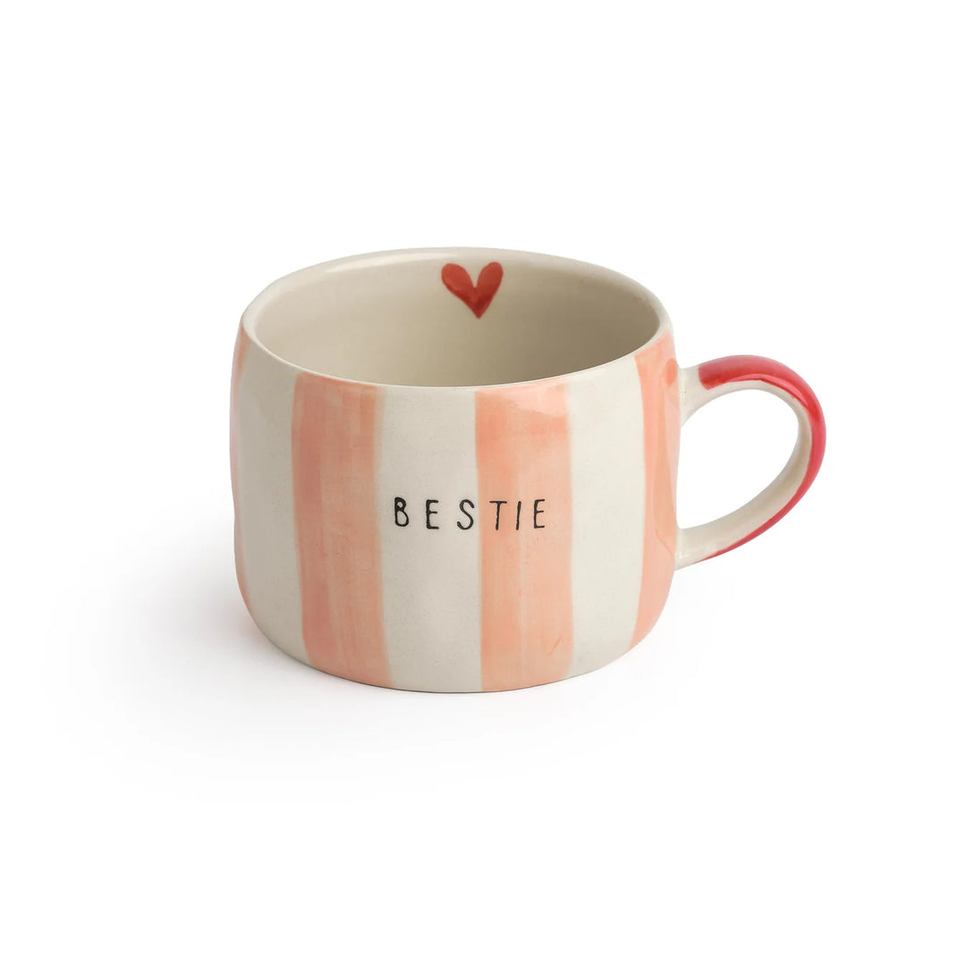 Bestie Stripe Stoneware Mug