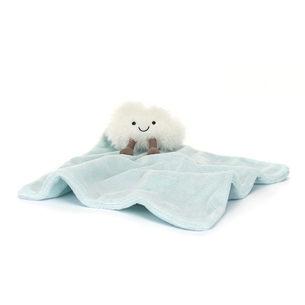 Soft Jellycat Amuseables Cloud Soother in light blue plush, designed for gentle comfort and sensory soothing.