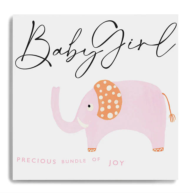 Baby girl Precious Bundle of Joy card by Janie Wilson, featuring a charming design for special occasions.