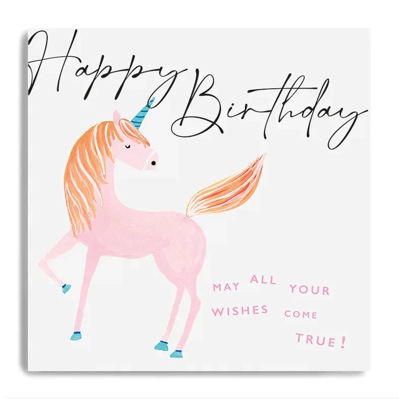 Happy Unicorn Birthday - May your Wishes come true Card