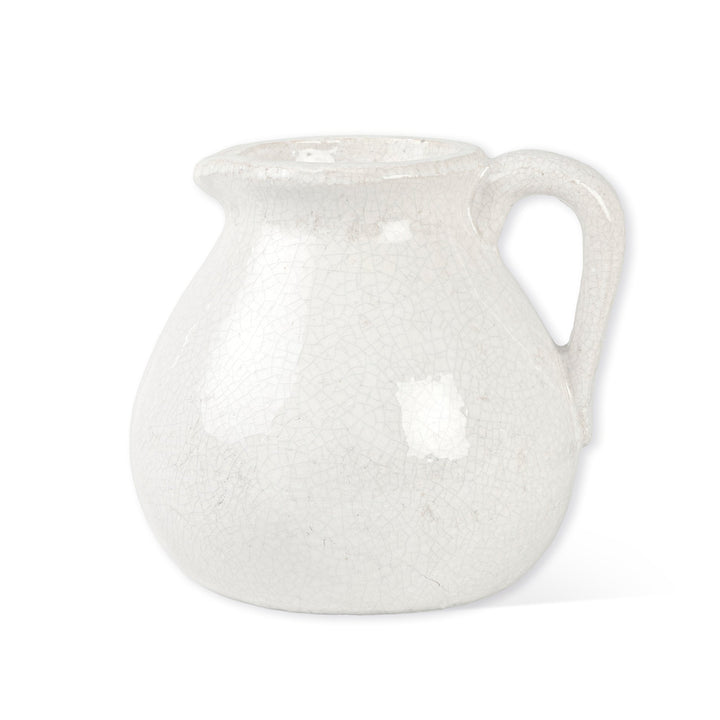 Garden Trading Ravello White Crackle Glaze Ceramic Flower Jug - 21cm