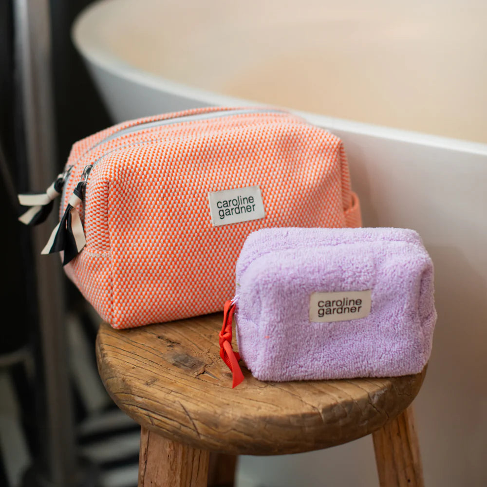 Caroline Gardner Orange Woven Large Travel Washbag