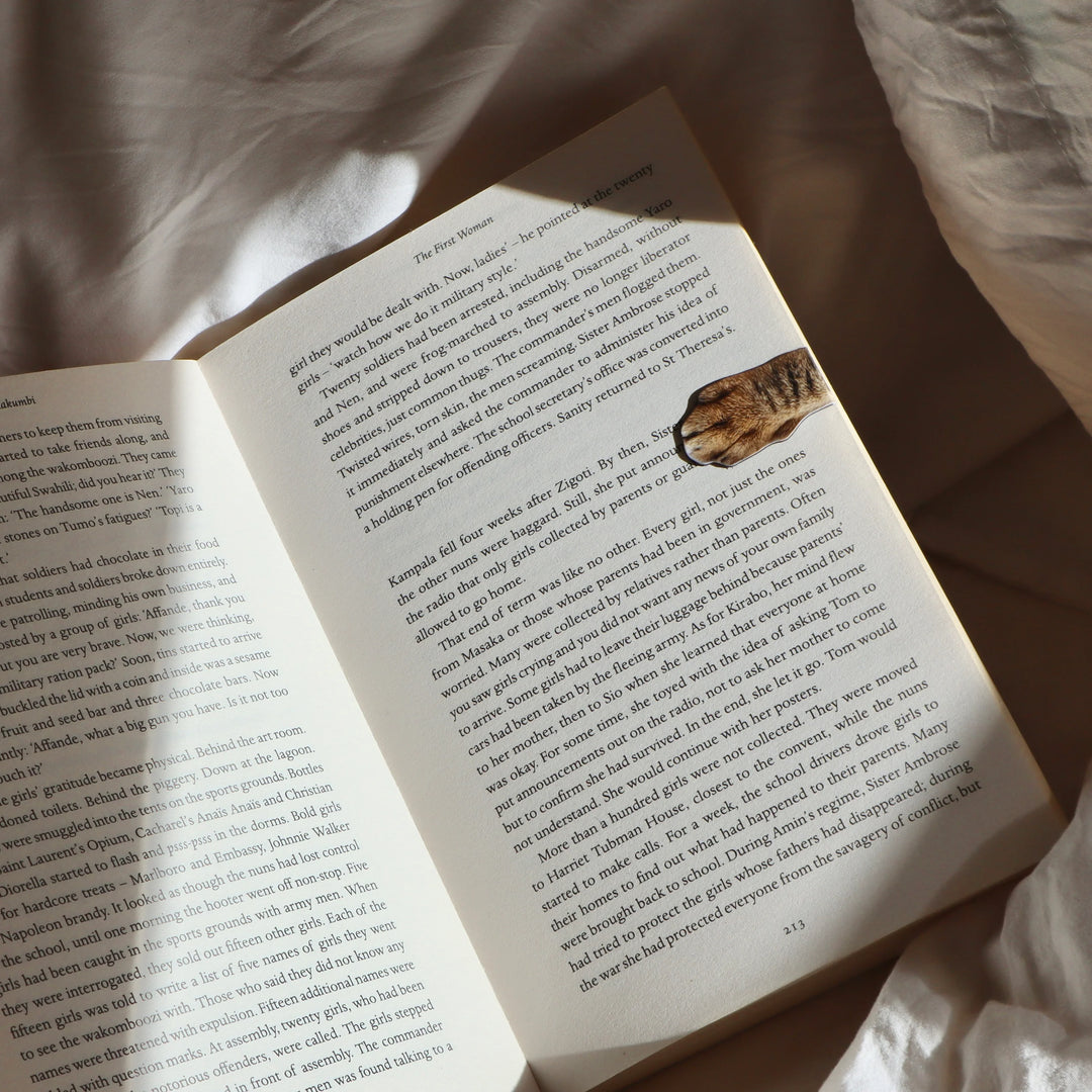 Kikkerland Cat Paw Bookmarks featuring adorable paw print design, perfect for marking pages in books.