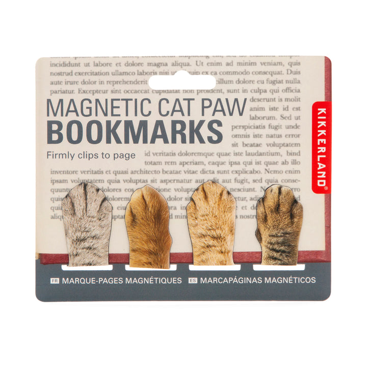 Kikkerland Cat Paw Bookmarks featuring playful cat paw designs, perfect for marking pages in books or journals.