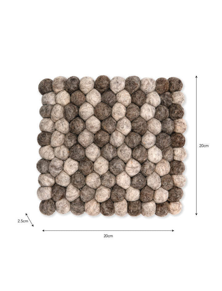 Grey Felt Southwold Square Trivet by Garden Trading, featuring a soft felt texture and modern square design.