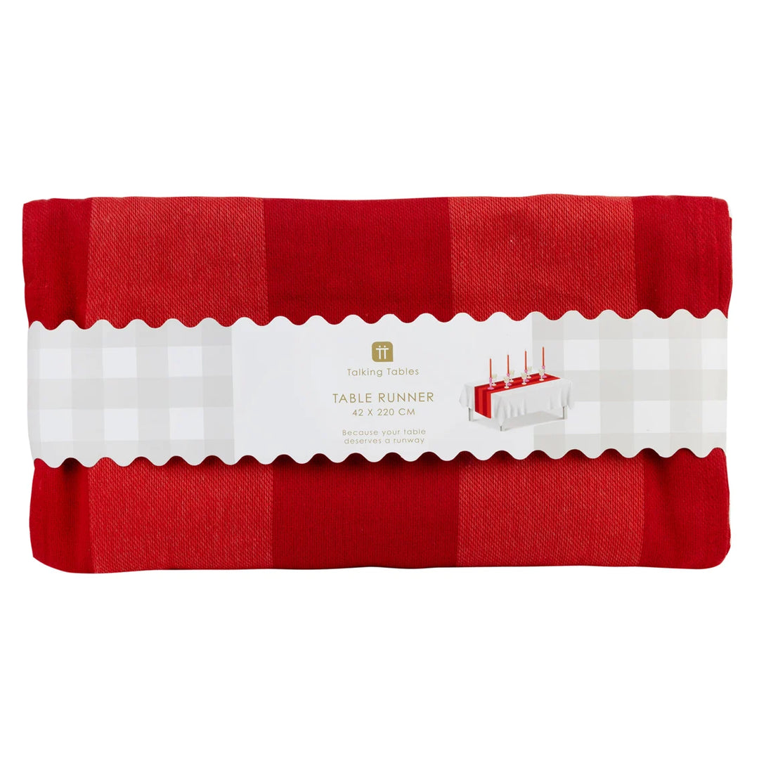 Red Stripe Cotton Table Runner - 40 x 220cm