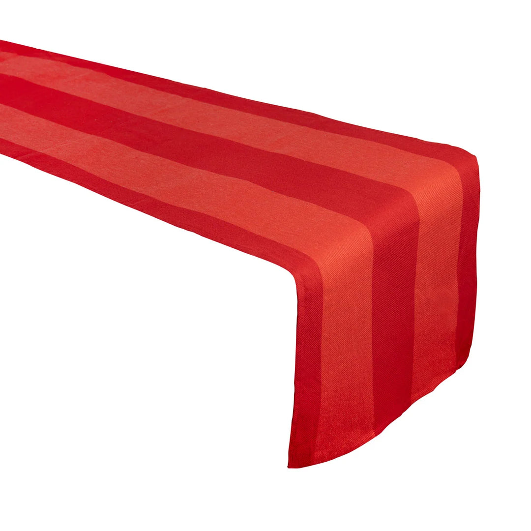 Red Stripe Cotton Table Runner - 40 x 220cm