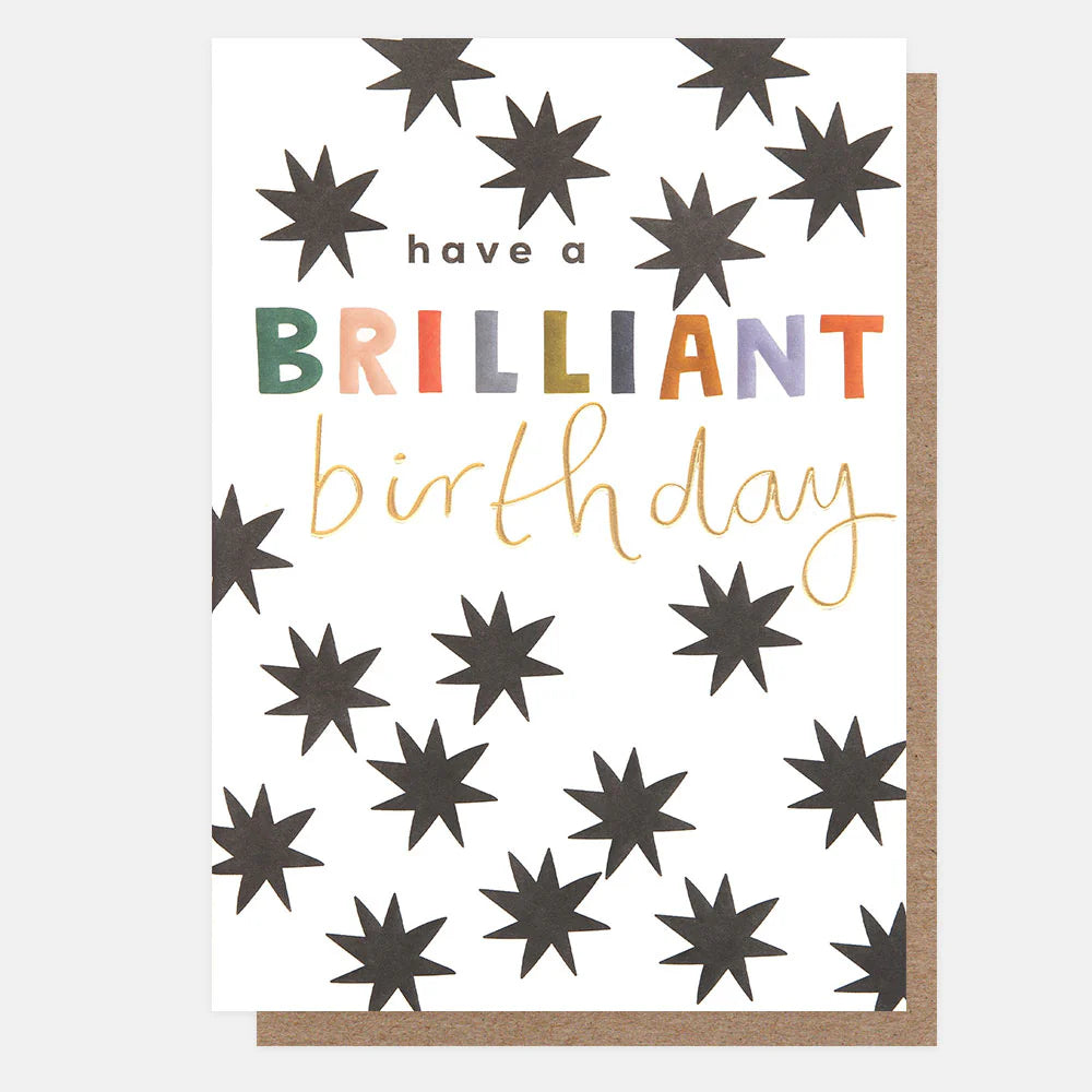 Have A Brilliant Birthday Mono Stars Card