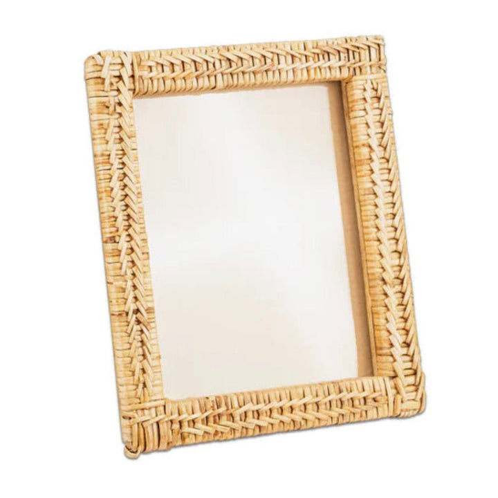 Nkuku rattan photo frame with a natural woven design, perfect for displaying photos in a stylish, rustic home decor setting.