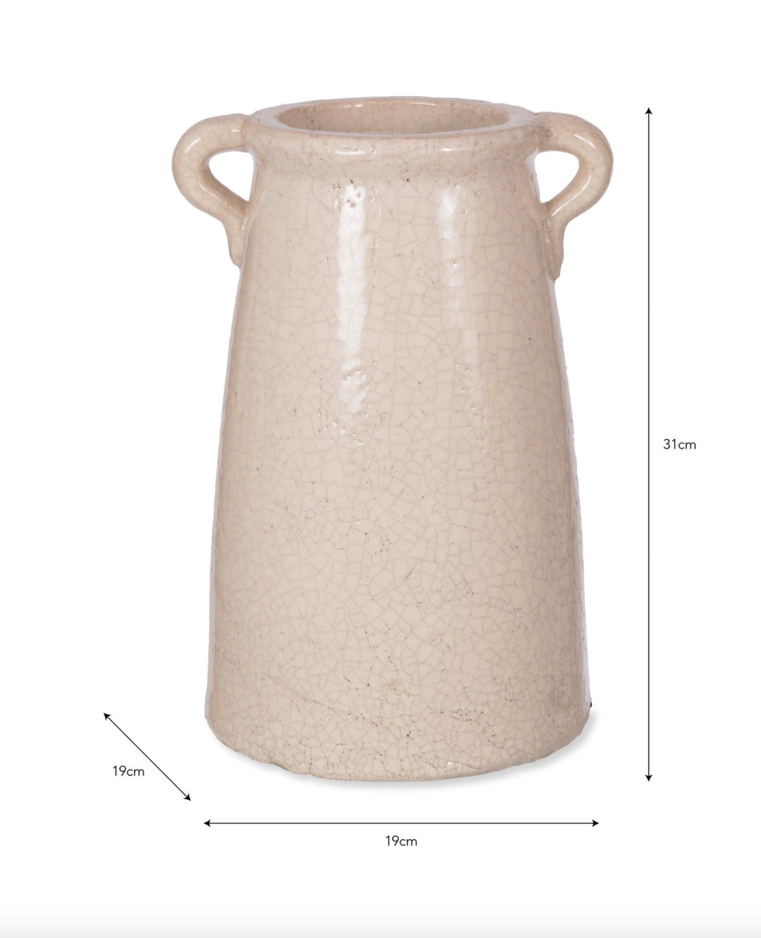 Large Ceramic Ravello Vase by Garden Trading, showing its smooth, rounded shape and neutral tones, ideal for home decor.