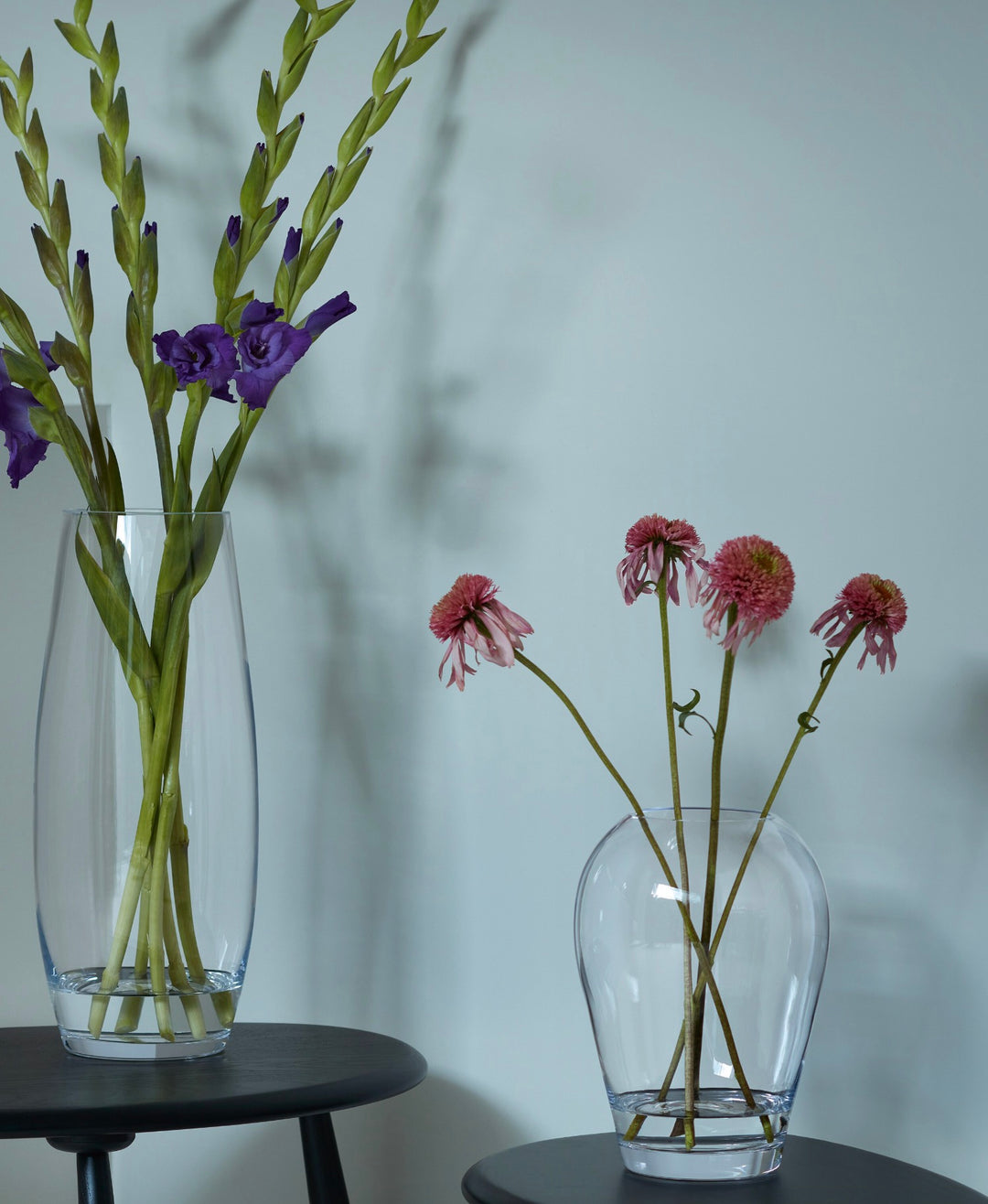 Clear flower garden bouquet vase by LSA International, 25cm tall, featuring a classic design from Cornucopia Worcester.