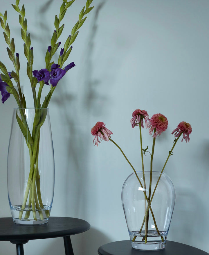 Clear flower garden bouquet vase by LSA International, 25cm tall, featuring a classic design from Cornucopia Worcester.