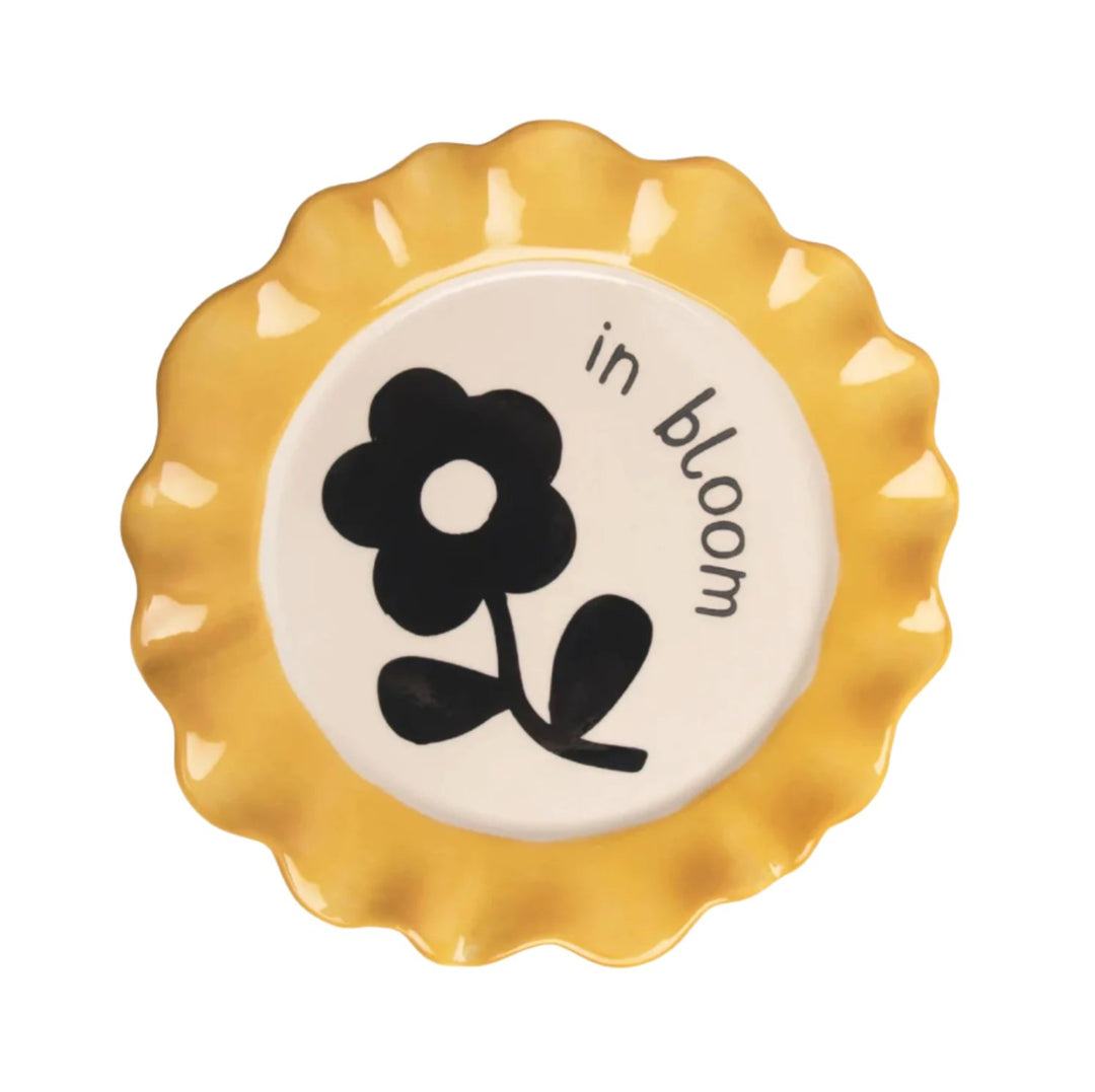 Caroline Gardner In Bloom stoneware plate with floral design, perfect for gift-giving and home decor by Cornucopia Home and Gift