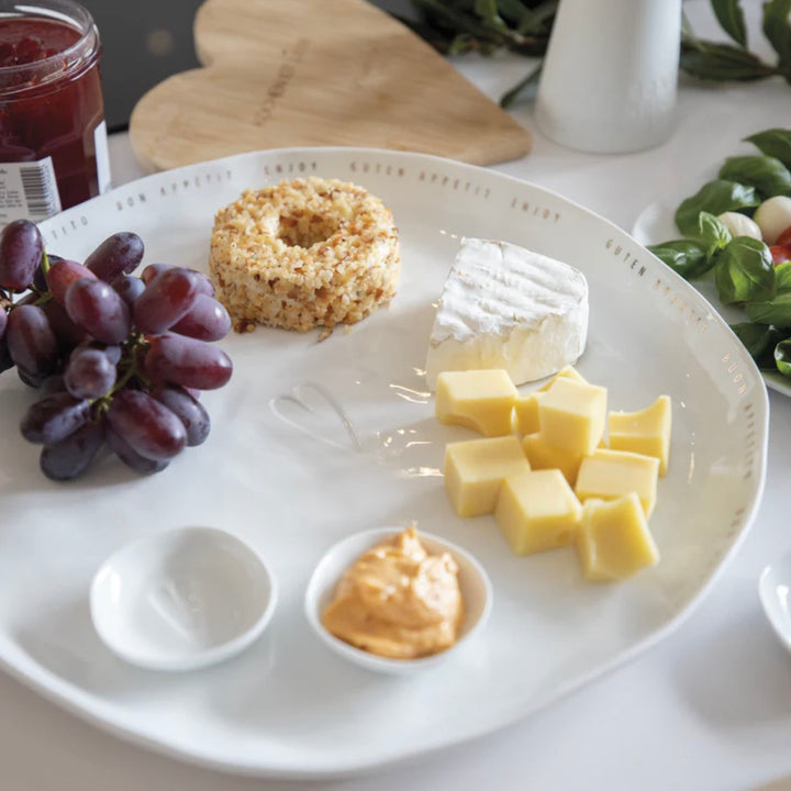 Radër heart embossed dip bowls by Cornucopia Home and Gift, featuring a stylish design and elegant heart embossing.