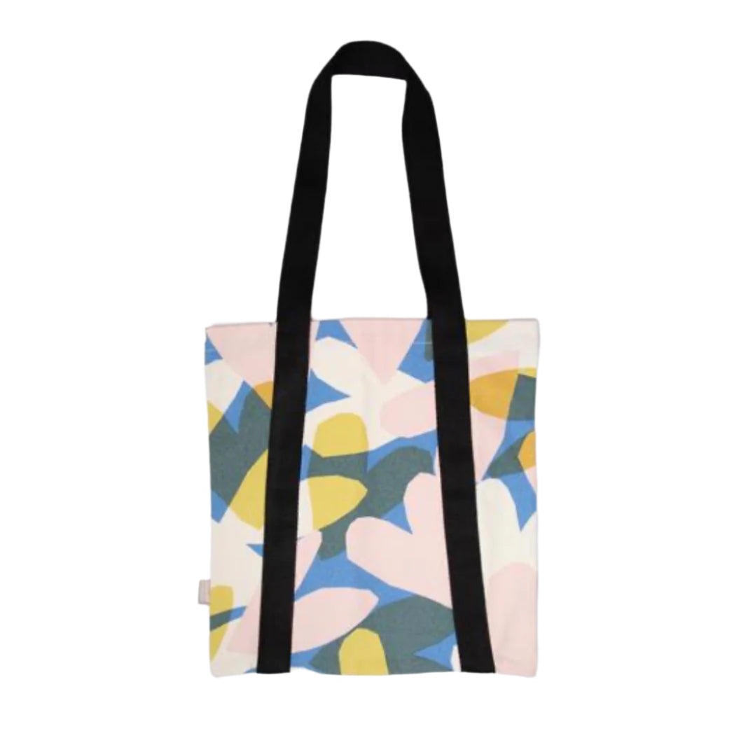 Caroline Gardner Confetti Heats book bag with colorful confetti pattern and sturdy handles, perfect for carrying books and essentials.