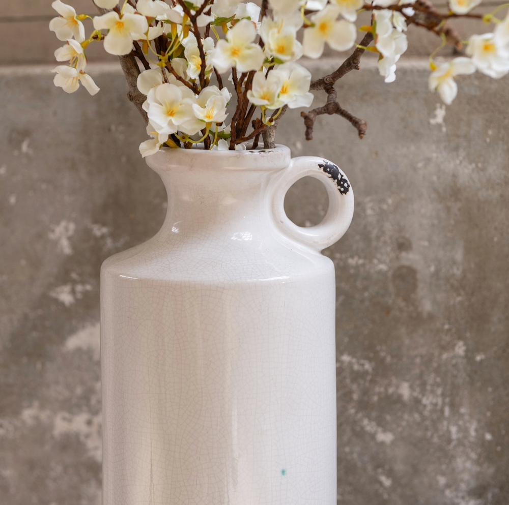 Cornucopia Home and Gift Stanford Tall Stone Jug by One World Trading, rustic stoneware with a tall, elegant silhouette.