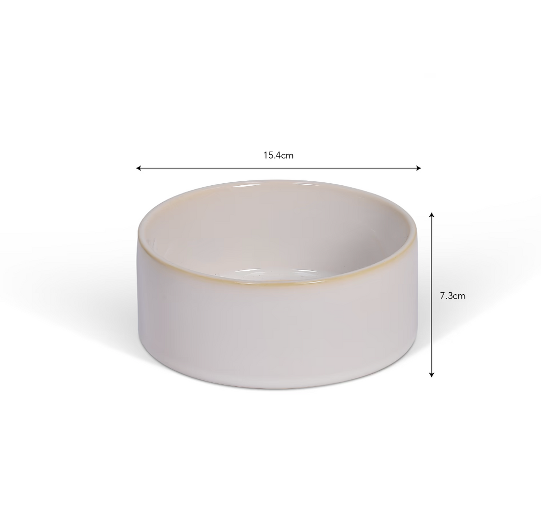 White Toppesfield pet bowl by Garden Trading, suitable for dogs or cats, with a simple, classic design.