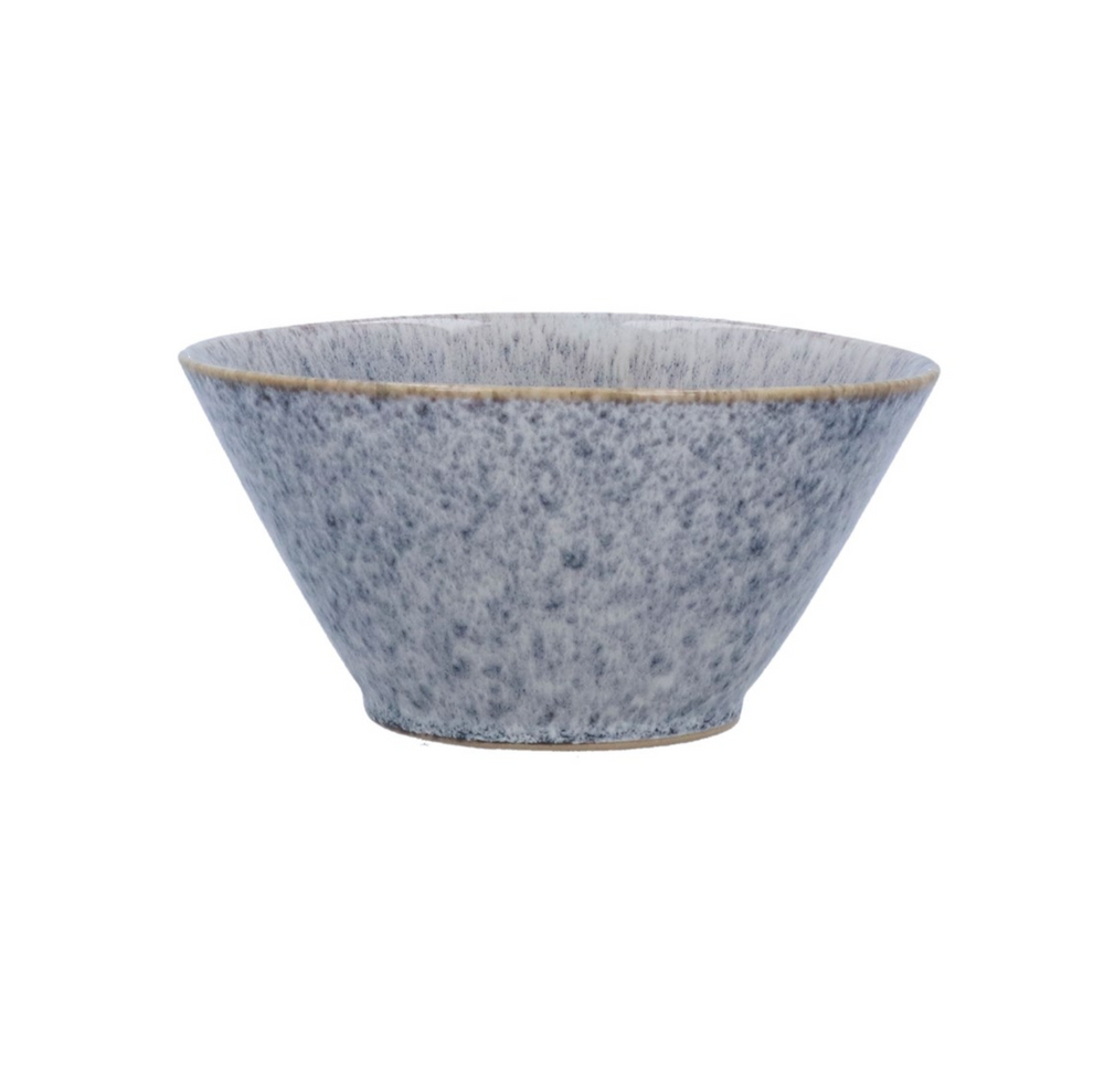 Small blue speckled stoneware high-sided bowl by Gisela Graham featuring a textured, durable design perfect for serving or display.