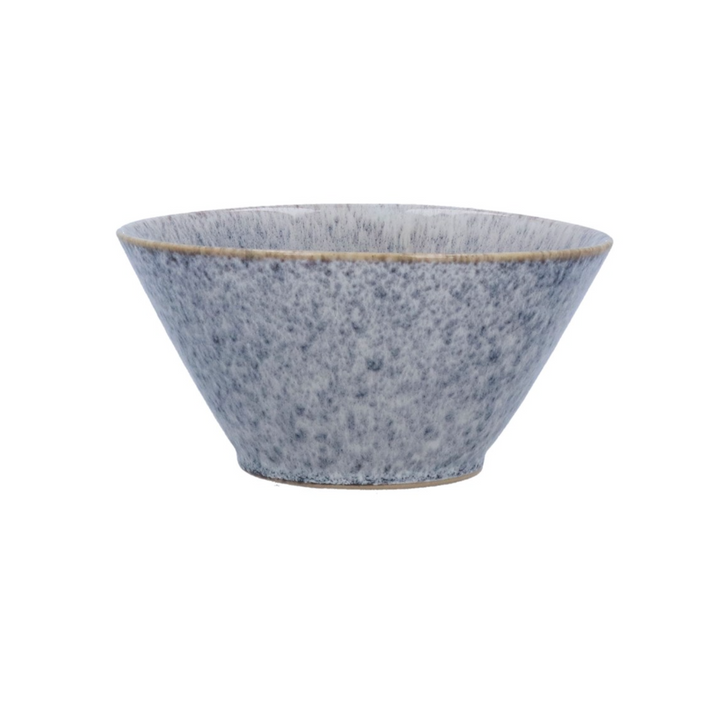 Small blue speckled stoneware high-sided bowl by Gisela Graham featuring a textured, durable design perfect for serving or display.