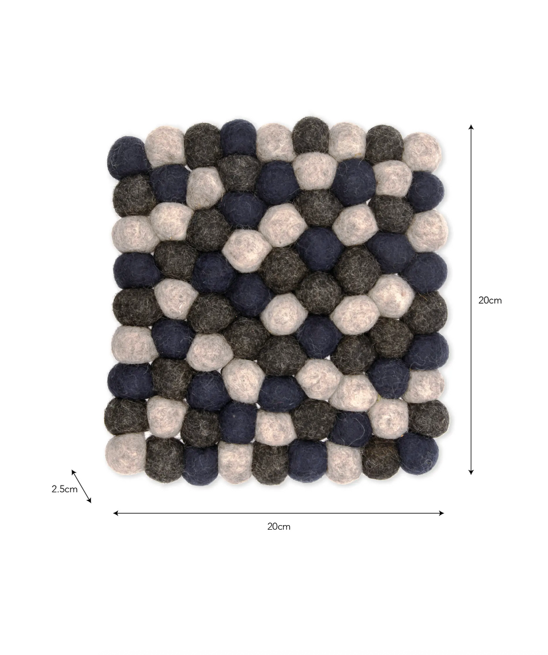 Garden Trading Southwold Trivet in Ink, round ceramic hot pad with textured pattern for protecting surfaces, by Cornucopia Home and Gift.