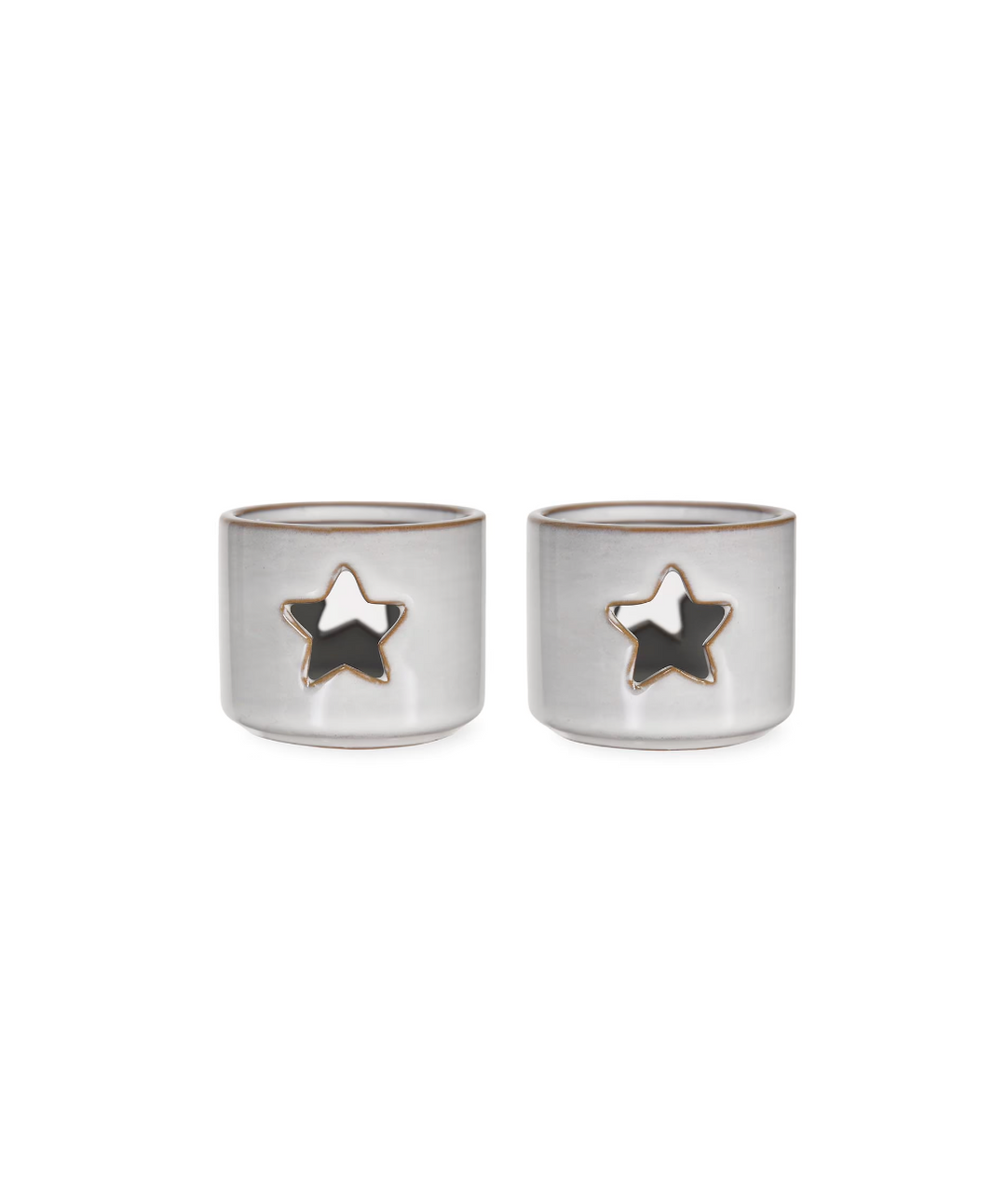 Set of two white Ithaca tealight holders by Garden Trading, featuring a stylish design for home or garden decor.