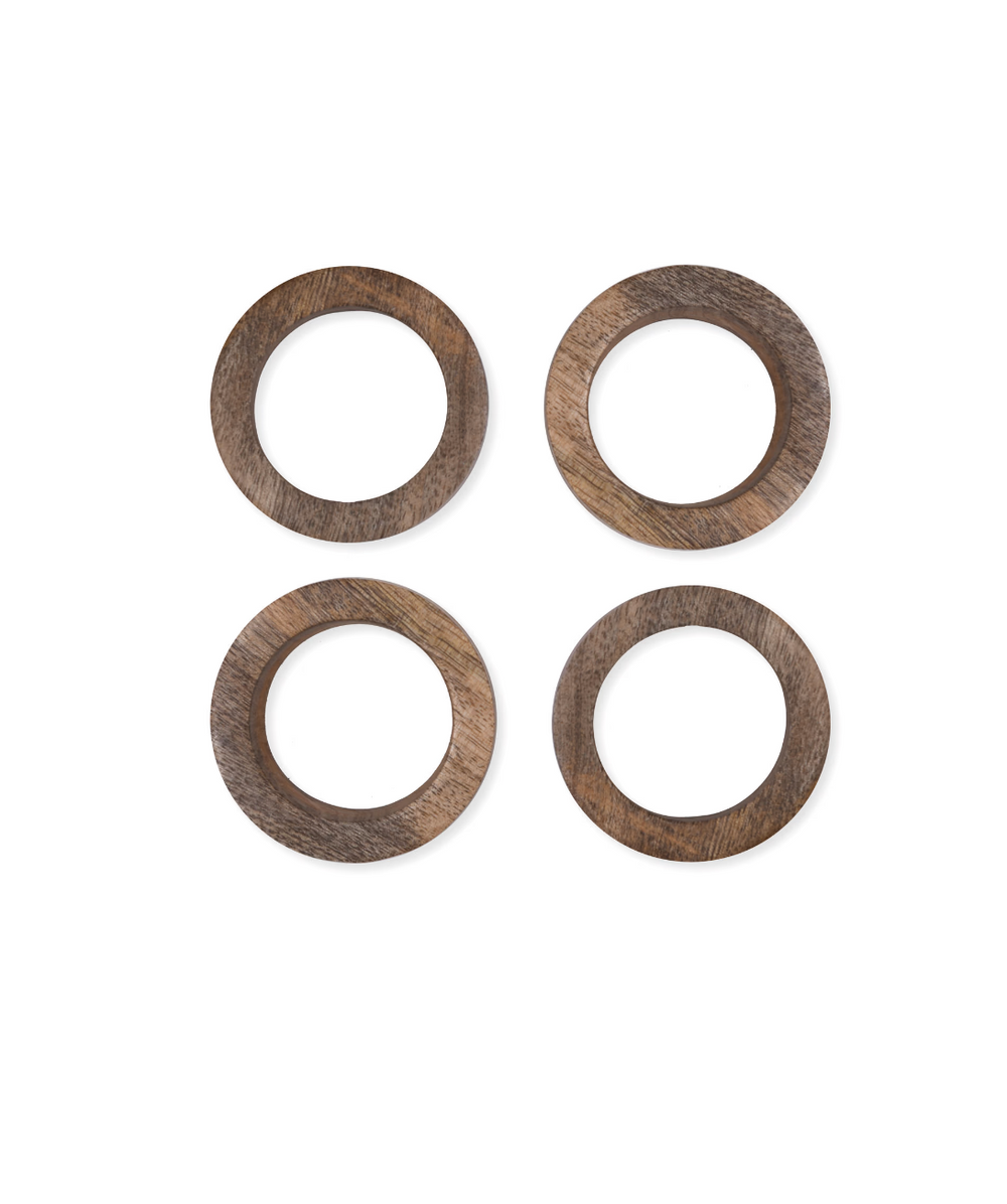 Set of four natural Midford napkin holders by Garden Trading, featuring rustic wooden design for stylish table setting.