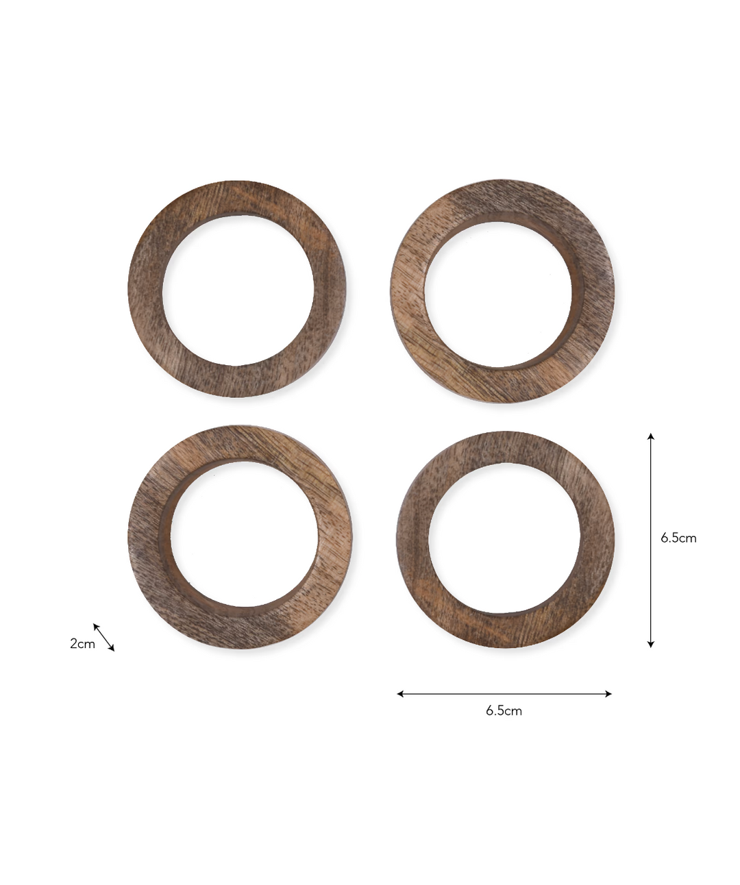 Set of four natural garden-themed napkin holders by Cornucopia Home and Gift, designed by Garden Trading for stylish table setting.