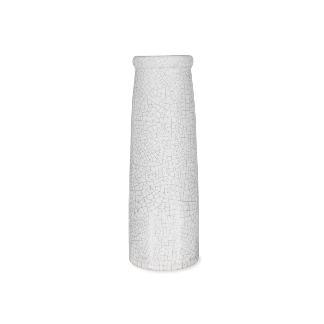 White Ravello Bottle Vase by Garden Trading, featuring a sleek, narrow design ideal for floral arrangements or decorative displays.