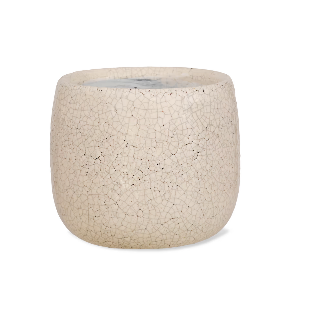 White Ravello Pot by Garden Trading, 15.5cm ceramic planter with a sleek, modern design for indoor or outdoor garden use.