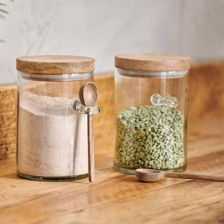 Large Nkuku Kossi Storage Jar with a rustic ceramic finish, ideal for kitchen storage or decorative display.