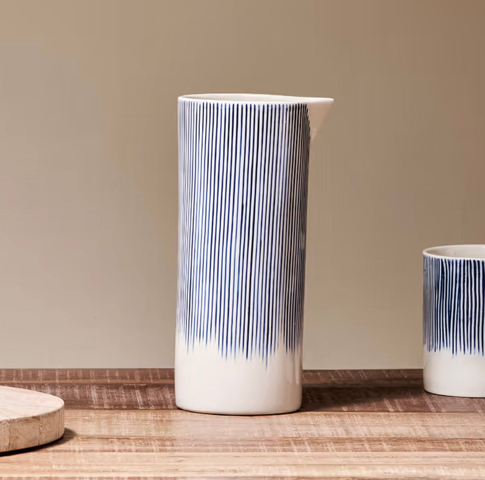 Nkuku Karuma ceramic jug with a smooth, rounded shape and a glossy finish, perfect for kitchen or decorative use.