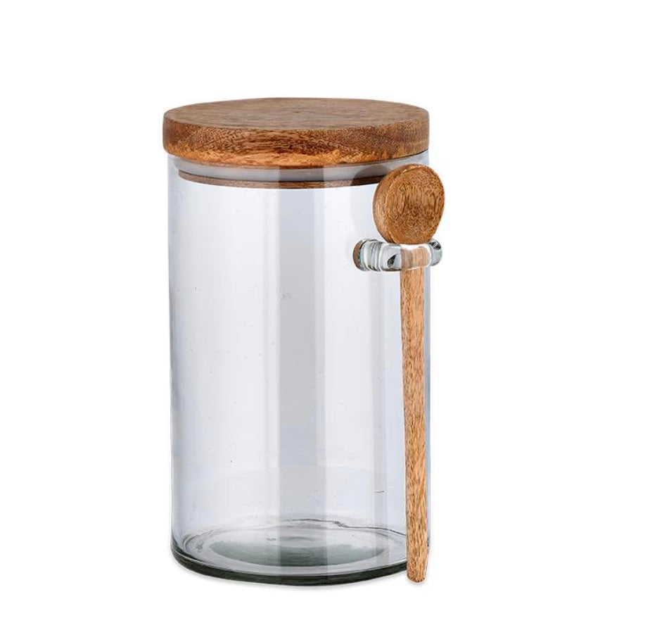 Large Nkuku Kossi Storage Jar with a rustic ceramic finish, ideal for kitchen or pantry organization.