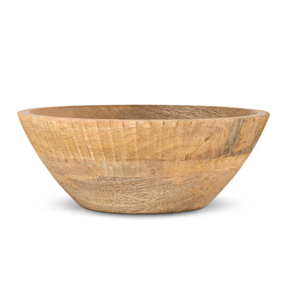 Small Nkuku Gavivi mango wood bowl in natural finish, showcasing smooth grain and handcrafted craftsmanship.