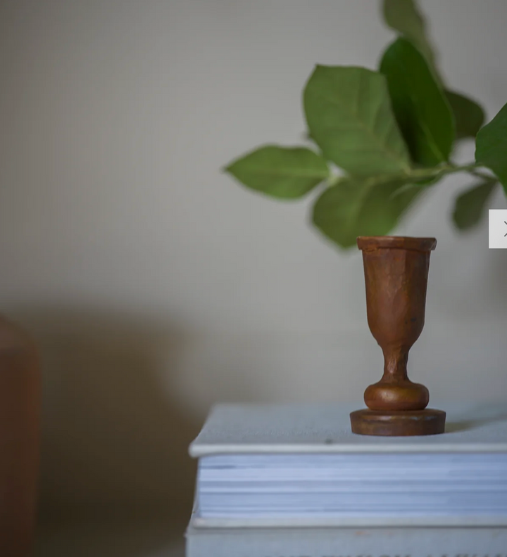 Tall Rust Dinner Candle Holder