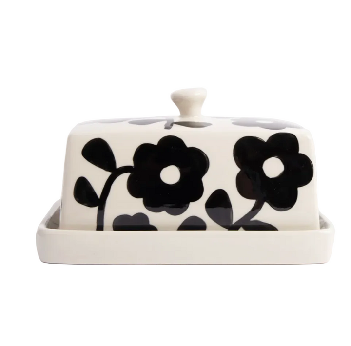 Caroline Gardner Mono Flower Butter Dish