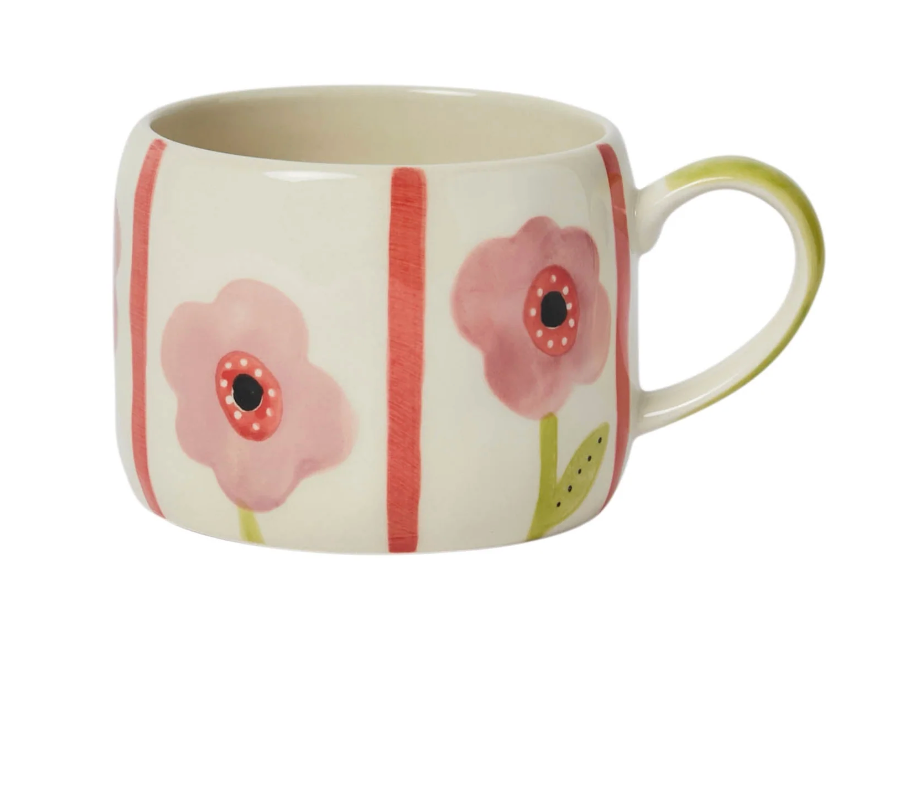 Mauve Flower Stoneware Mug