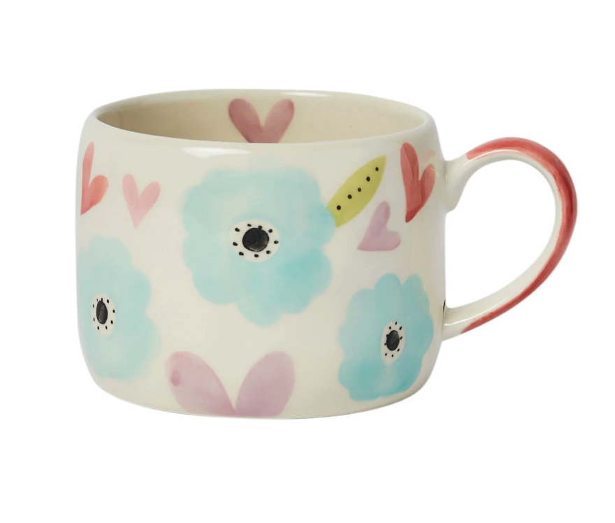 Hearts &amp; Flowers Stoneware Mug