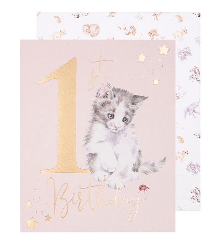 A Purrfect Day 1st Birthday Cat Card
