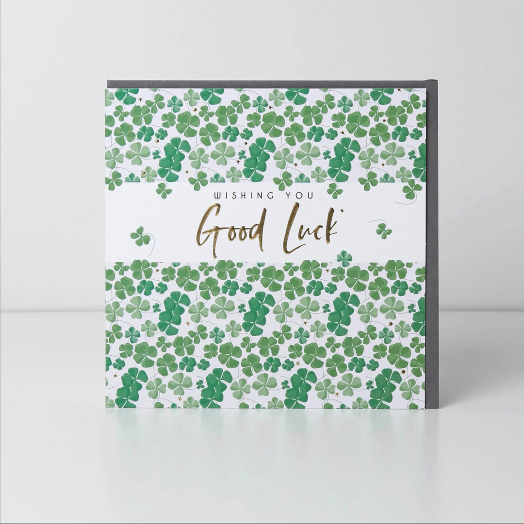 Good Luck Shamrock Card