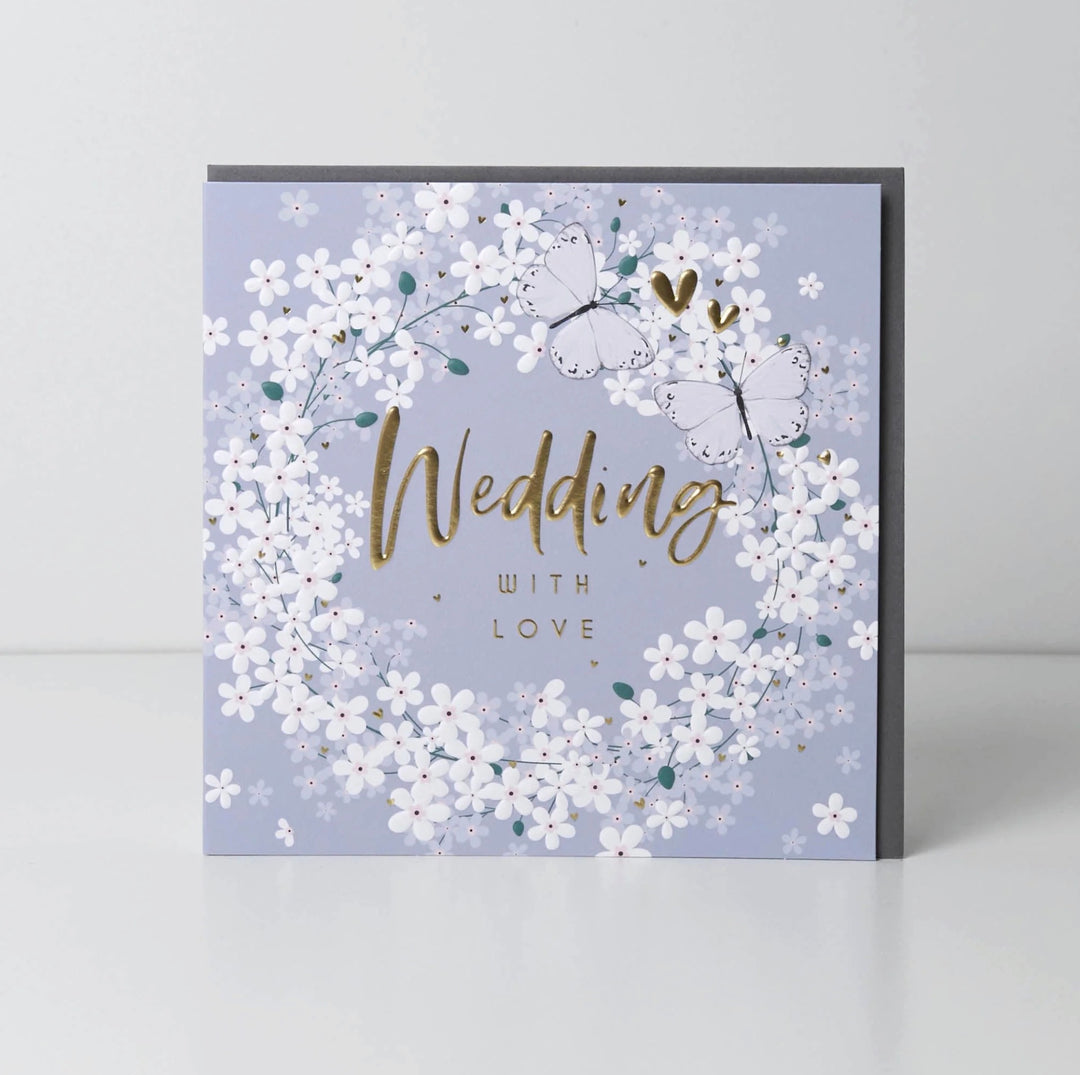 Butterfly Wreath Wedding Card