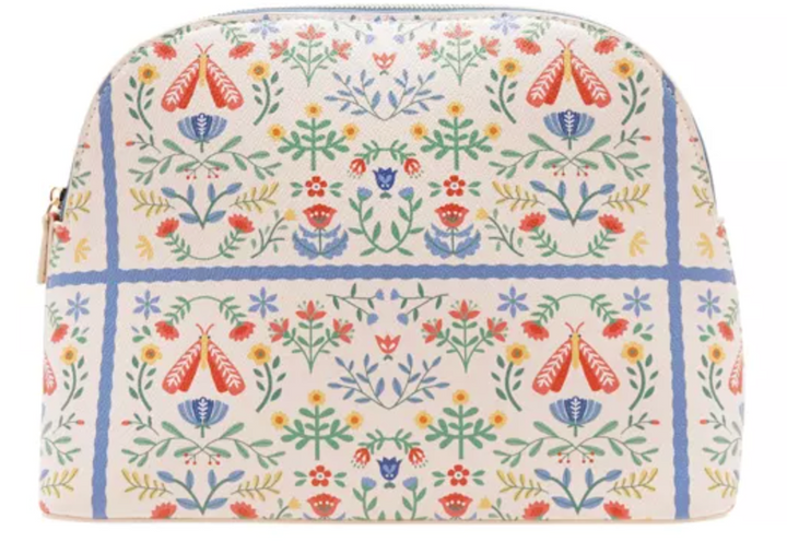 Cream Large Floral Make Up Bag