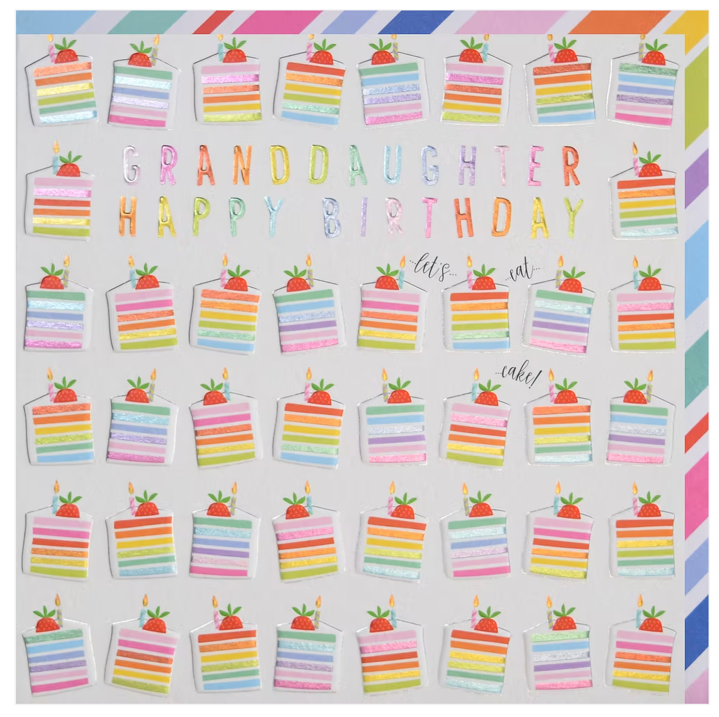 Granddaughter Happy Birthday Card - Cakes