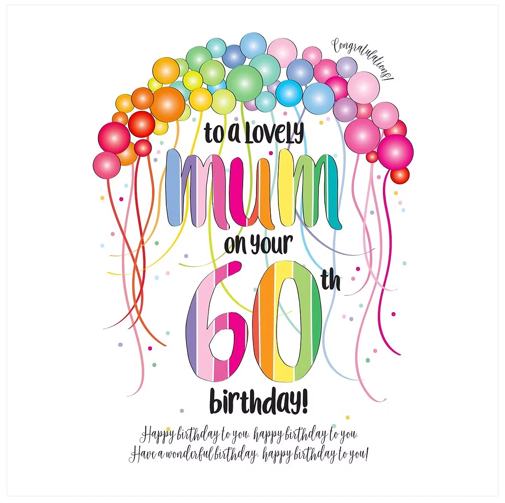Wendy Jones-Blackett 60th Mum card featuring floral design, perfect for celebrating a special milestone with heartfelt wishes.
