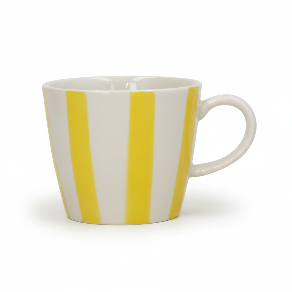 Stripe Stoneware Mug - Yellow