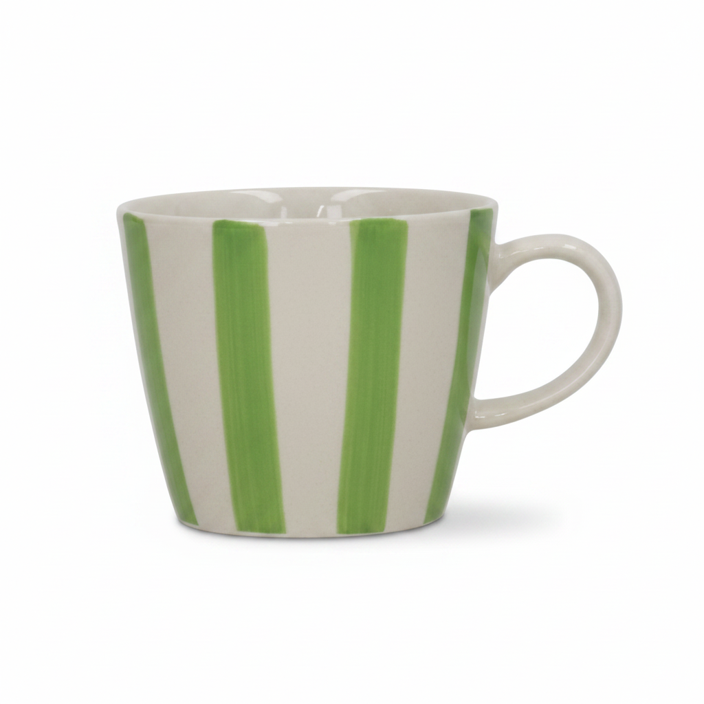Stripe Stoneware Mug - Green