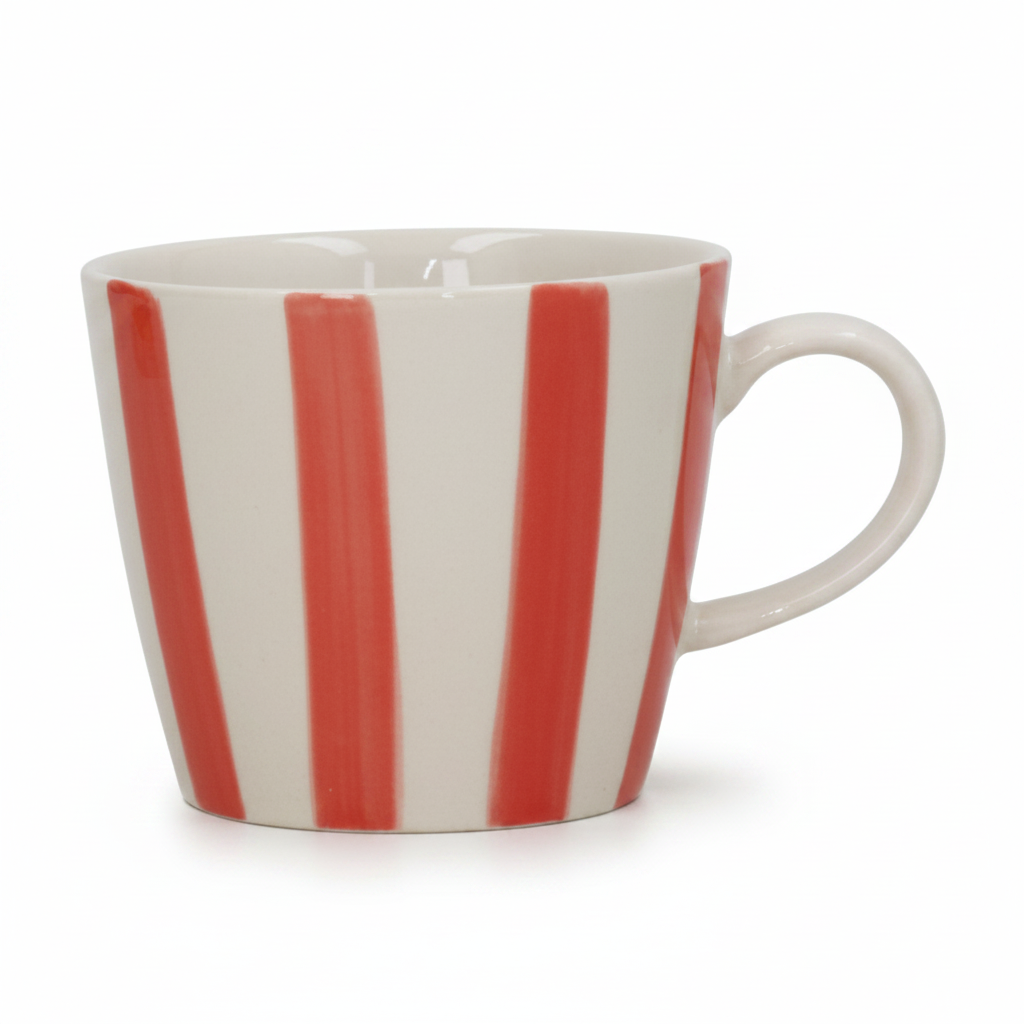 Stripe Stoneware Mug - Red