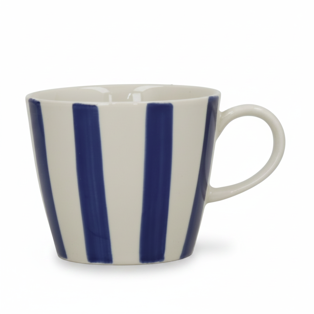 Stripe Stoneware Mug - Navy