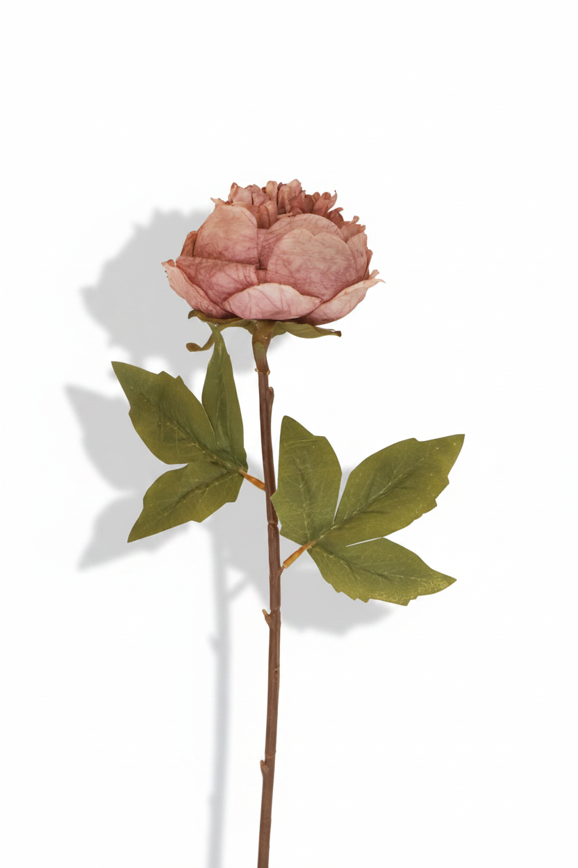 Peony Faux Flower Stem - Dusky Mauve