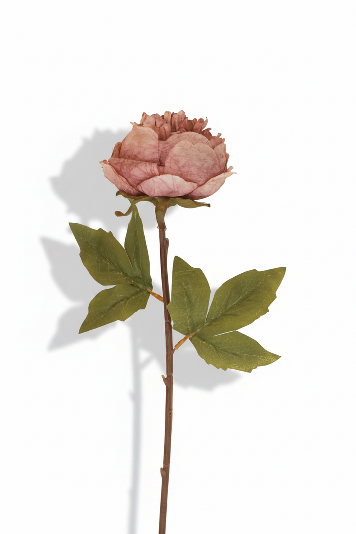 Peony Faux Flower Stem - Dusky Mauve