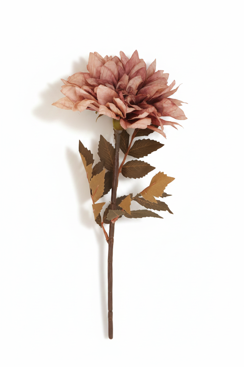 Dahlia Faux Flower Stem - Dusky Mauve